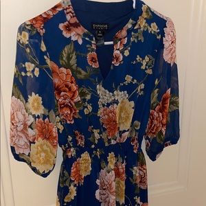 Royal blue high-low dress